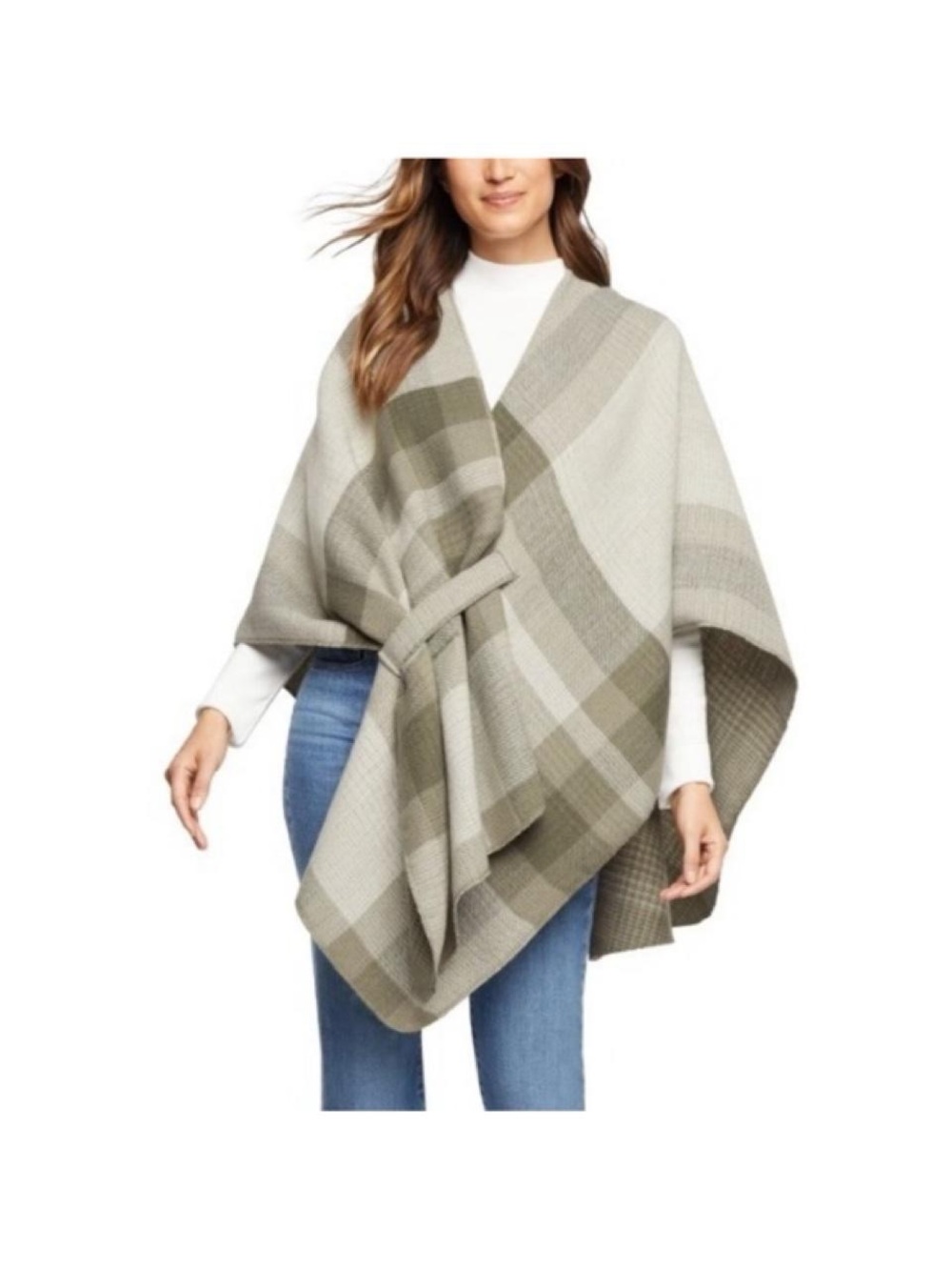 NWT‎ Woolrich green plaid poncho women’s small